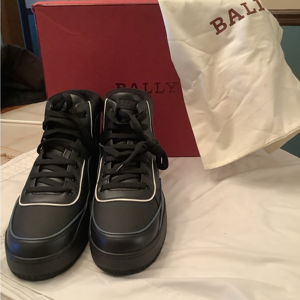 Bally Men’s Kenton O Black High Top Sneakers 9d